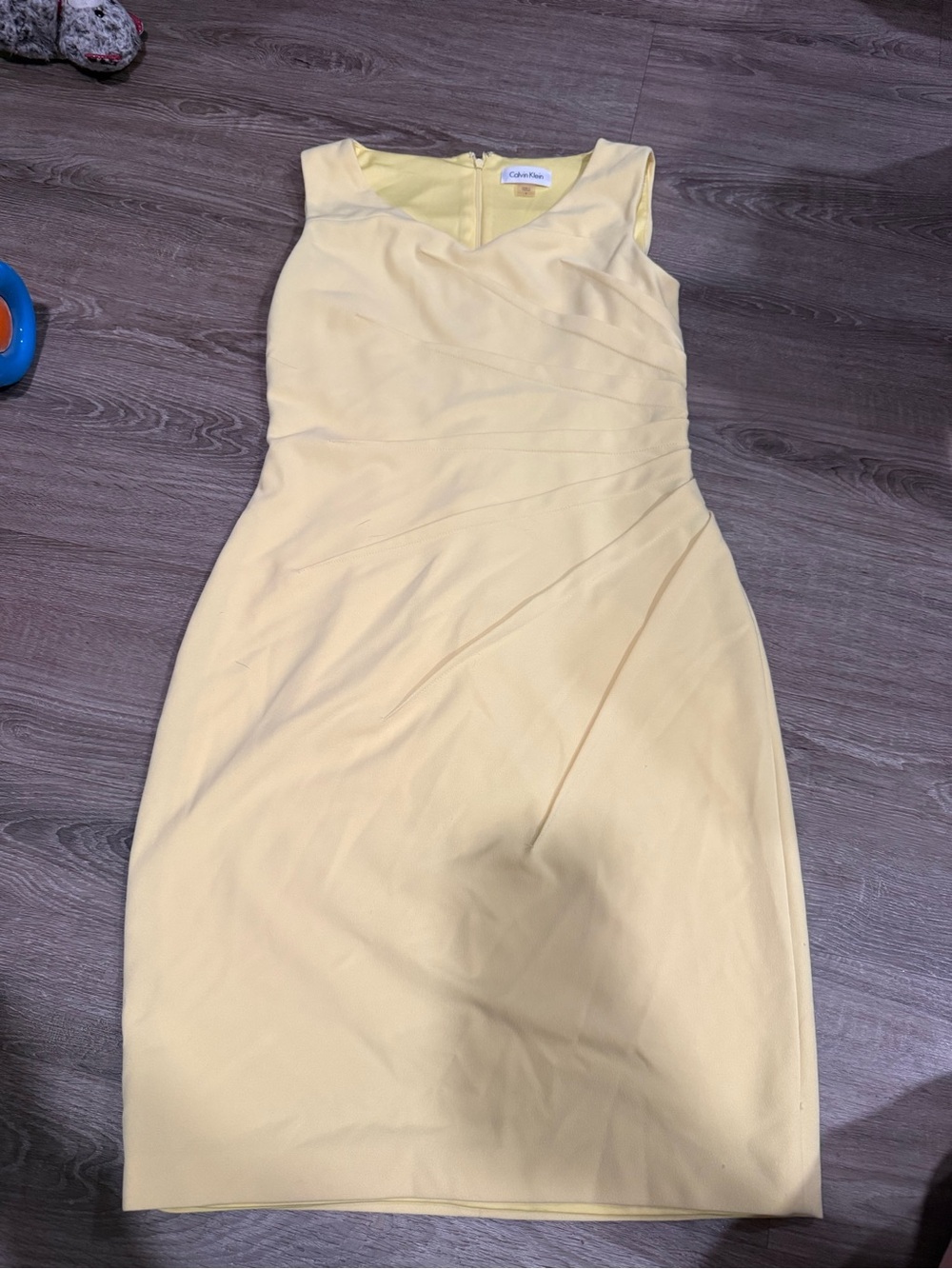 Calvin Klein Pale Yellow Sleeveless Sheath Dress